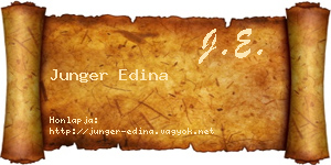 Junger Edina névjegykártya